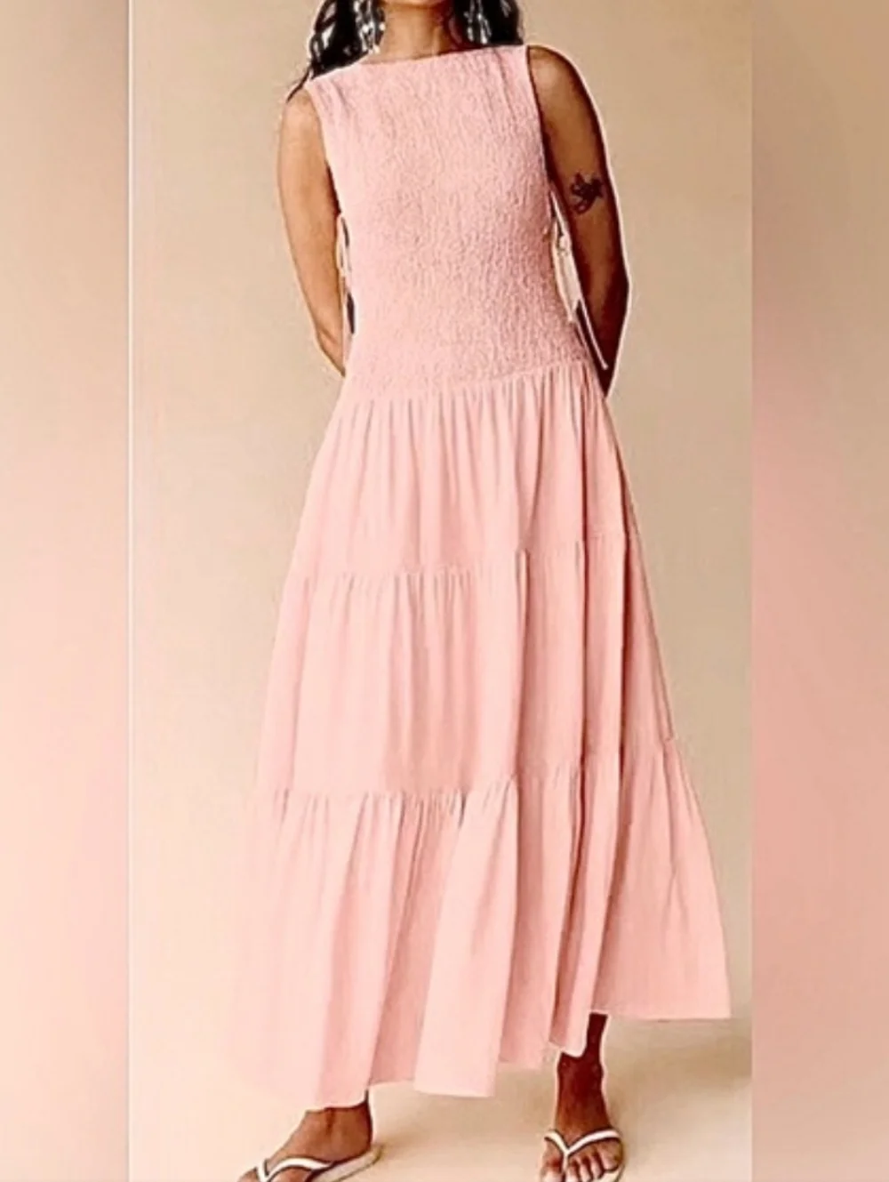 Free People Sterling Smocked Side Tie Maxi Dress‎